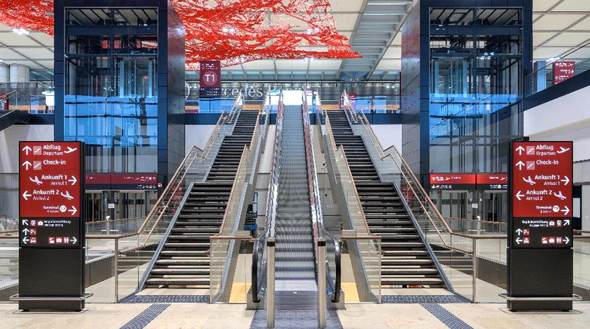 Beröringsfria smarta blandare med automatisk urspolning landar på Berlins nya flygplats