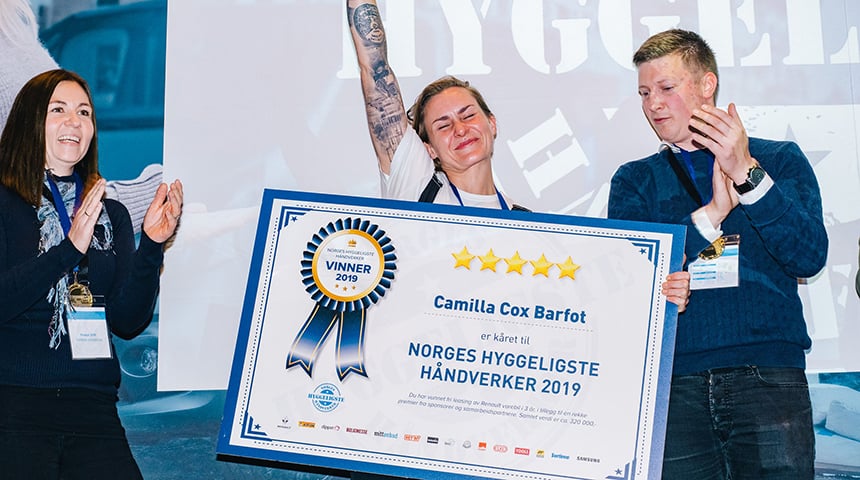 Camilla er Norges Hyggeligste Håndverker 2019!
